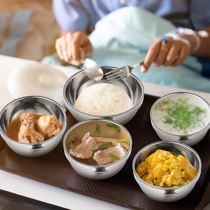 20 Pack 304 Stainless Steel Bowls Set 13oz 20oz Metal Double Walled Insulated Snack Mixing Lightweight Multipurpose Toddler Dinner Bowls for Ice Cream, Cereal, Snack