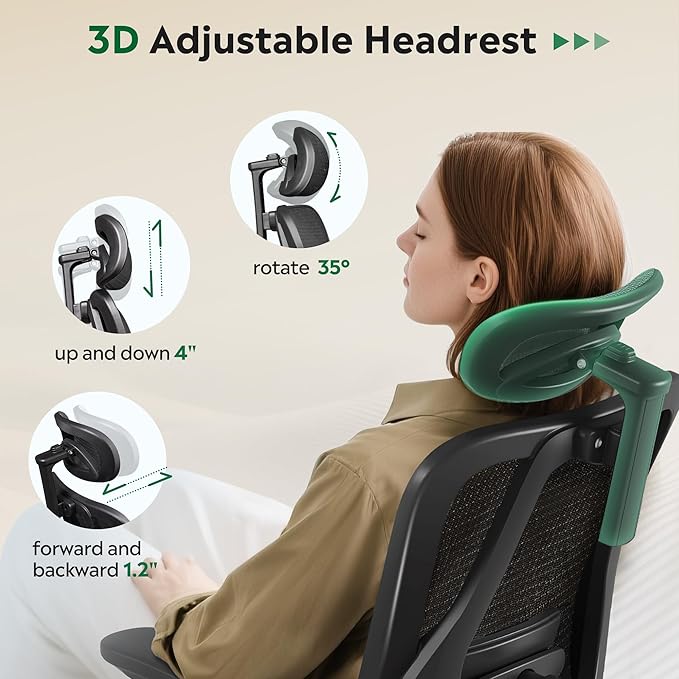 DEVAISE Ergonomic Mesh Office Desk Chair, Retractable Footrest and Adjustable Lumbar Support, Comfy High Back Reclining Computer Gaming Chair, Tilt Function, Heavy Duty, SGS Class 4 Gas Lift, Black