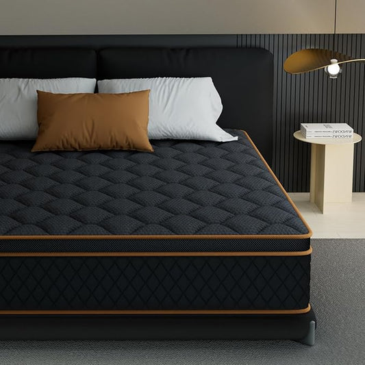 King Mattress- 10 Inch Hybrid Firm Support with Pocketed Coils & Cooling Gel Memory Foam | Orthopedic Back Pain Relief | Breathable | King Size Mattresses in a Box