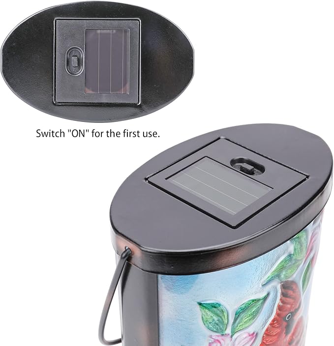 Hanging Solar Lantern Outdoor Bluebird Waterproof LED Cardinal Light Decorative Tabletop Lamp for Patio Garden Yard Decor