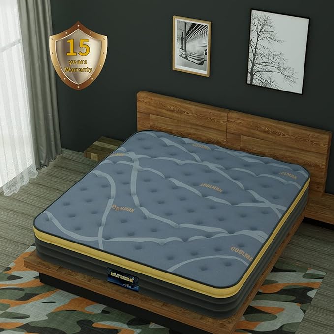 Elfreda RV King Mattress, 12 inch Pillow Top Pocket Spring Hybrid RV Mattress, Memory Foam Innersprings Medium Firm，Supportive Pressure Relief 80''x72 Camper in a Bag