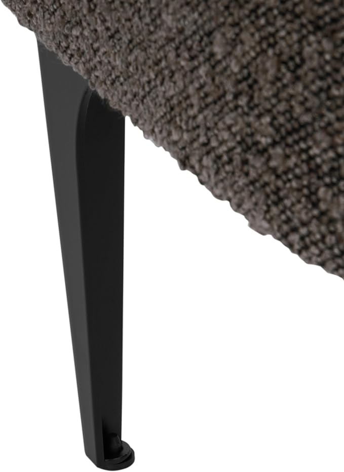 HomePop Upholstered Storage Bench with Metal Leg Home Décor|Bench with Storage for Living Room & Entryway - Dark Brown Boucle