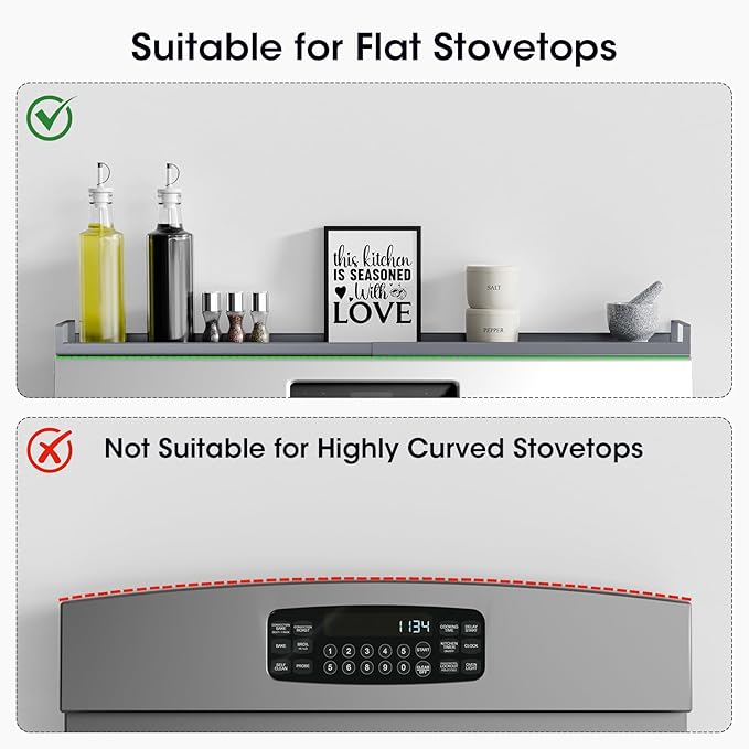 Bumusty 4X Strong Magnetic Rack for Stove Top, 30" Adjustable Oven Spice Rack, Seasoning Organizer Kitchen Shelves, Grey