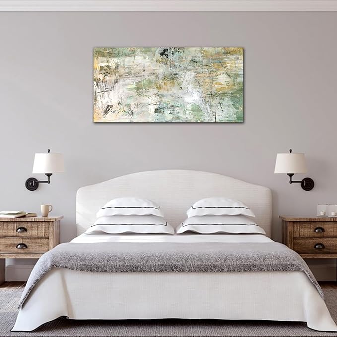 NINEASO Brown Green Abstract Wall Art - Unearthed World Abstract Canvas Pictures for Wall Decor Modern Abstract Canvas Painting Artwork for Living Room Bedroom Home Office Wall Decorations 30" x 60"