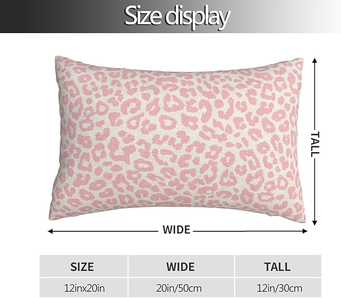 Leopard Print Pillow Covers 12x20 Pack of 2 Pink Animal Pattern Cheetah Decorative Throw Pillow Covers Outdoor Decor Boho Abstract Modern Pillowcase Farmhouse Lumbar Cushion Case for Home Sofa