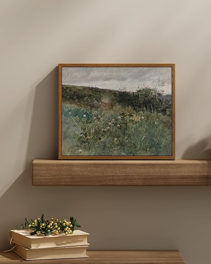 InSimSea Framed Canvas Wall Art Vintage Decor, Rustic Wall Art Room Decor, Classical Paintings for Wall Decorations, Home Kitchen Farmhouse Bathroom Wall Decor, 11"x14"