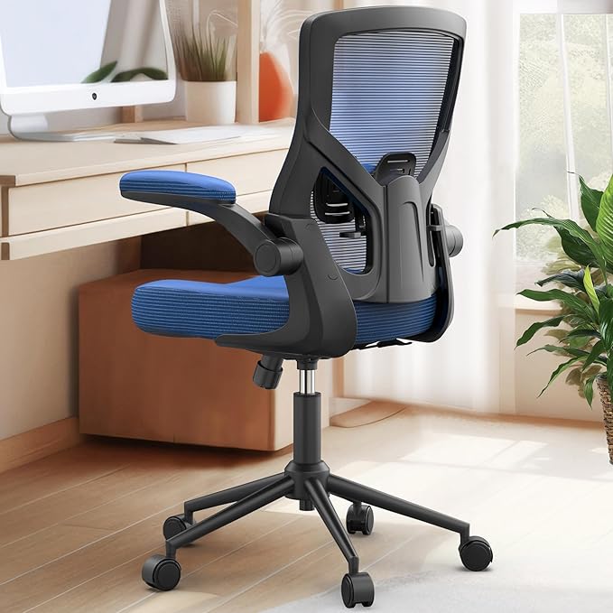 Office Chair, High Back Desk Chair Adjustable Height and Ergonomic Design Home Office Computer Chair Executive Lumbar Support Padded Flip-up Armrest Swivel Task Chair