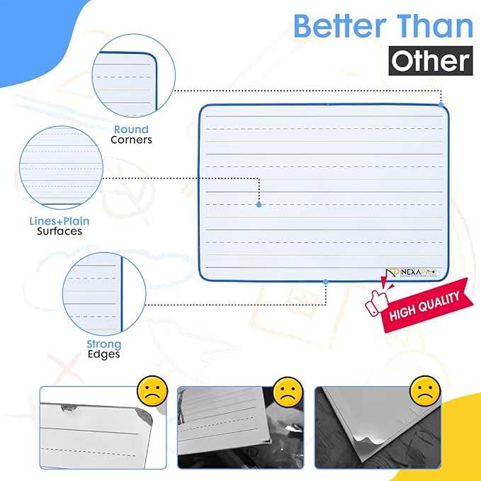 5 Pack Dry Erase Board 9x12 Magnetic Double-Sided Whiteboard for Kids, Marker Board with Markers, Small White Board for Students,Classroom Use,78Pieces Magnetic Letters Numbers & Educational Gifts