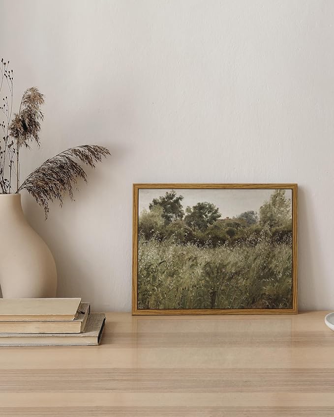 InSimSea Framed Canvas Wall Art Vintage Decor, Small Canvas Wall Art, Living Room Desk Decor, Vintage Farmhouse Wall Decor for Bedroom Living Room, Ready to Hang Wall Artwork, 8"x10"