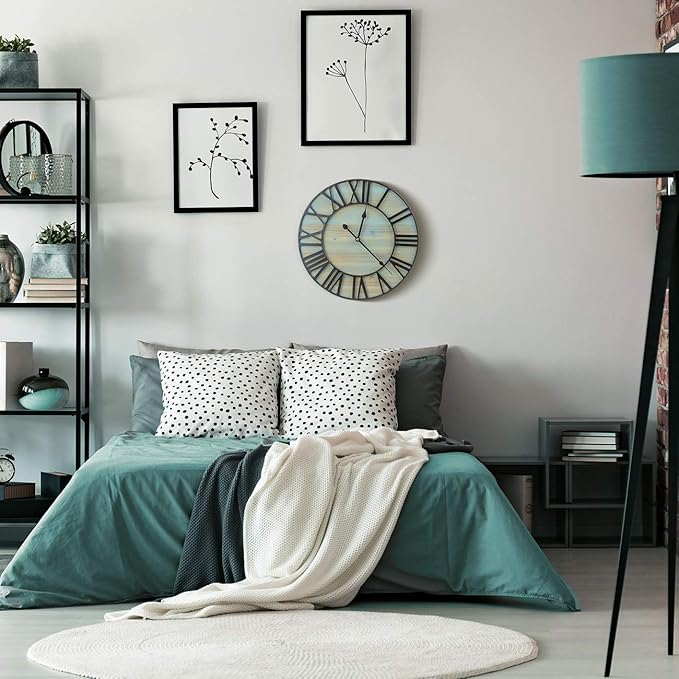 Sorbus 16-Inch Large Wall Clock - Centurian Roman Numeral Style - Modern Home Decor - Metal Wood Decorative Analog Clock