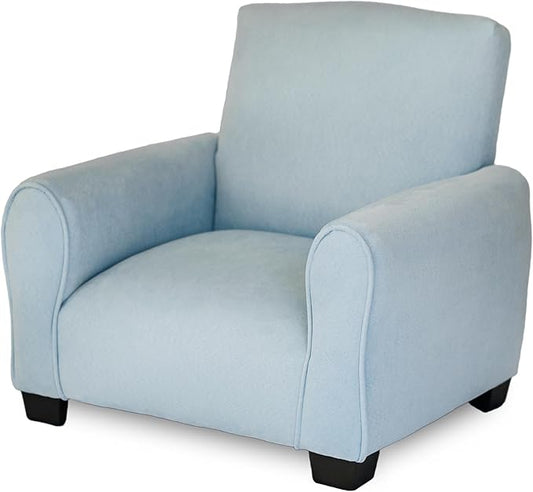 Kid Rocking Chair for Toddlers, Child Chair for Little Kids, Upholstered Toddler Armchair for Children, Comfy and Cute Little Kid Chairs (Legs, Light Blue)