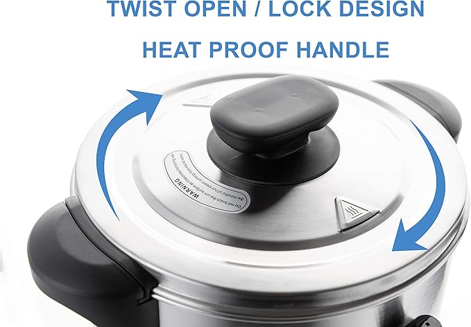 SYBO SR-CP-50B Commercial Grade Stainless Steel Percolate Coffee Maker Hot Water Urn for Catering, 50-Cup 8 L, Metallic