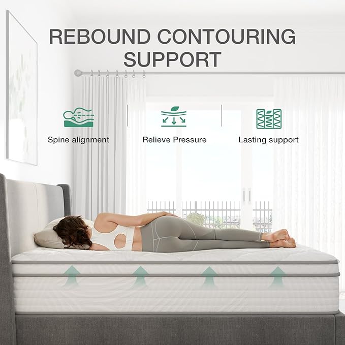 Novilla 14 Inch King Size Mattress, King Hybrid Mattress in a Box for Back Pain Relief & Support, Spring Mattresses with Motion Isolation & Comfy Pillow Top, Certipur-Us Certified