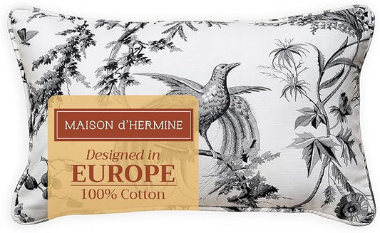 Maison d' Hermine Decorative Pillow Covers 12x20 Inch Rectangle 100% Cotton Throw Pillow Covers with Invisible Zipper for Living Room Couch, Chair, Sofas, Bedroom, Home (Paradise - Mid Night)