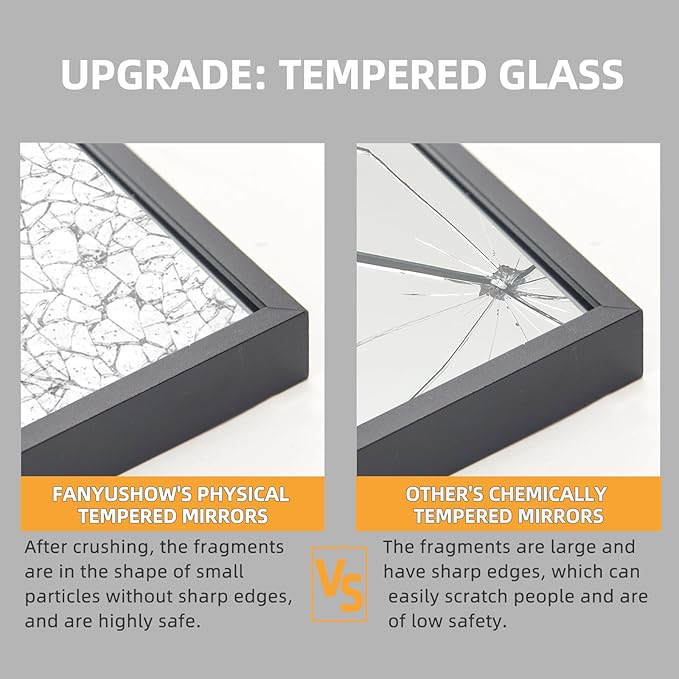 FANYUSHOW Full Length Mirror, Standing Hanging or Leaning Body Mirror, Simple Rectangle Design, Aluminum Alloy Thin Frame, Floor Mirror for Bedrooms, Bathrooms, Living Room 63"x18" (Black)