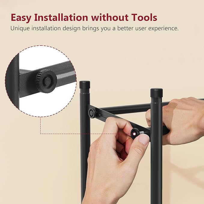 Tajsoon Expandable Shoe Rack for Closet 1 Tier, 28“-41“Adjustable & Stackable Shoe Shelf Storage, Metal Shoe Rack Organizer for Front Door Entrance, Closet, Garage, Entryway, Black