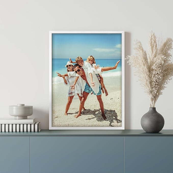 wall26 Custom Framed Poster Wall Art for Living Room, Bedroom Canvas Prints for Home Decoration Ready to Hang - 11"x14" White