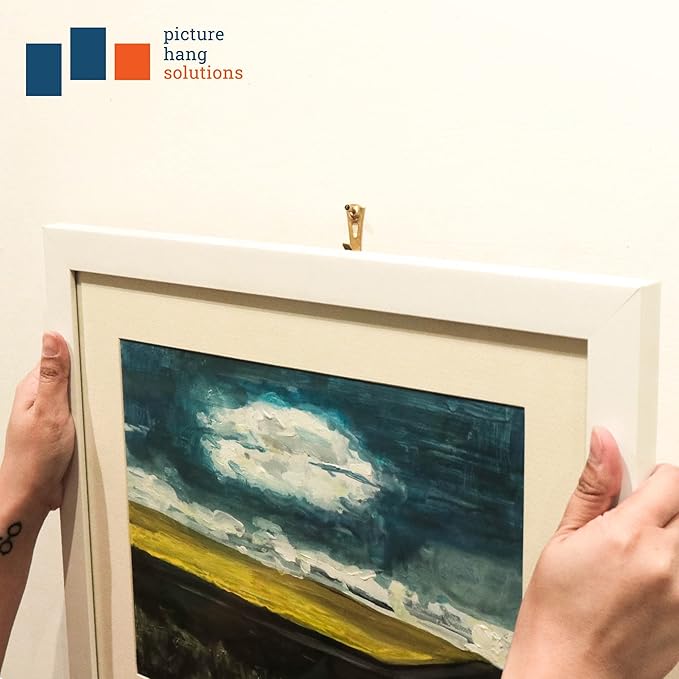 PHS Picture Hanging Hooks - Supports 30 lbs - 100 Pack Plaster Wall Picture Hangers for Frames - Plaster Wall Hangers and Drywall Hooks - Easy to Install Art Hanger and Nails for Hanging Pictures