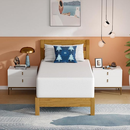 PayLessHere 14 Inch Twin Mattress Base Foam Mattress,Removable Soft Cover,Bunk Bed, Trundle, Daybed,White，Fiberglass Free