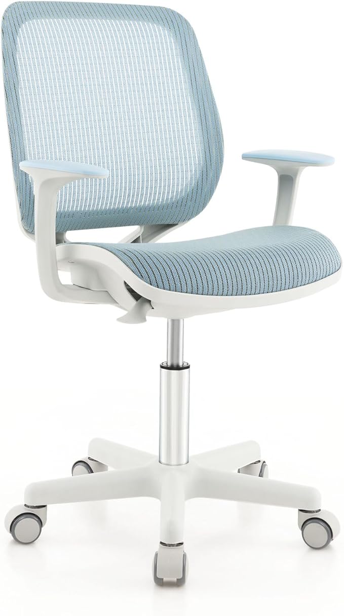 Costzon Kids Desk Chair, Height Adjustable Children Study Computer Chair with Armrests, Sit-Brake Casters, Swivel Mesh Task Chair for Boys Girls Teens Students, Kids Chair for Home, Office, School