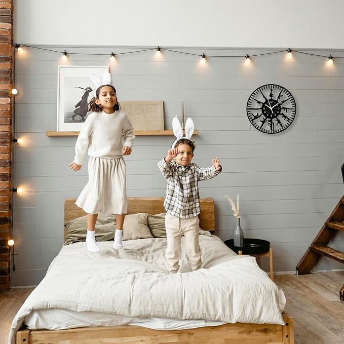 Guns Vinyl Record Wall Clock,12 Inch Firearms Decoration Home Theme Clock,Black Wall Decor for Kid's Room/Game Room/Living Room, A Gift for Boy/Boyfriend/Husband/Friend