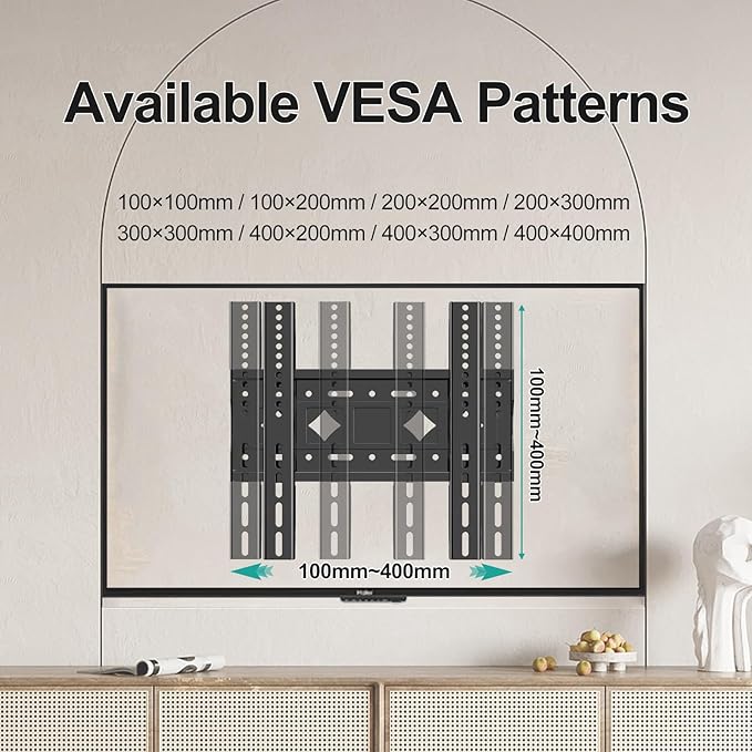 Fixed TV Wall Mount for Most 32-68 Inch 4K,LED, LCD and Plasma TVs,TV Wall Bracket VESA Up to 400x400mm,Weight Capacity 99lbs,Low Profile Wall Mount tv Bracket 40 43 50 55 60 65 Inch