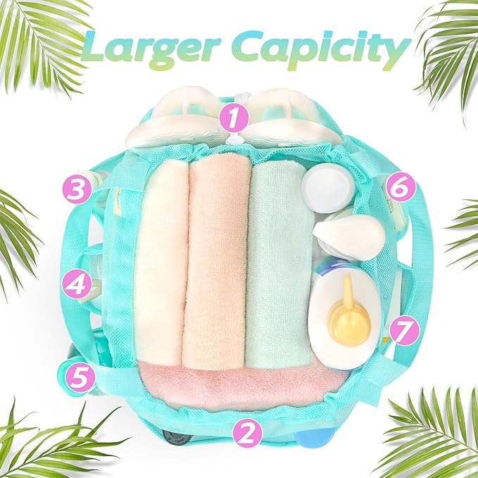 Mesh Shower Caddy Portable, Dorm Room Essentials for College Students Girls and Guys, Blue Large Capacity Shower Bag for Bathroom,Camping,Gym