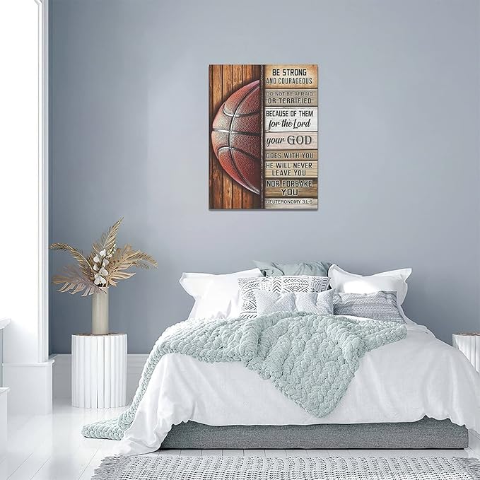 banonaty Basketball Wall Art Basketball Wall Decor Inspirational Quotes Pictures Canvas Prints Basketball Gifts For Coach Player Home Decorations For Boys Room Gym Livingroom Bedroom 12"x16"