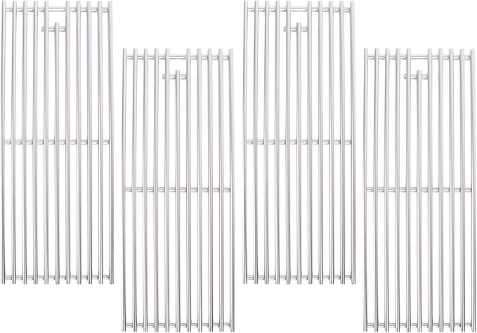2025 4 Pc 18 x 7-3/8 Upgrade Heavy Duty Cast Shot Blasting Stainless Steel 5/16 Rod BBQ Cooking Grill Grates Replacement Parts for Blaze Grill 3, 4, 5 Burner Grill Models, AOG, RCS, Summerset Sizzler