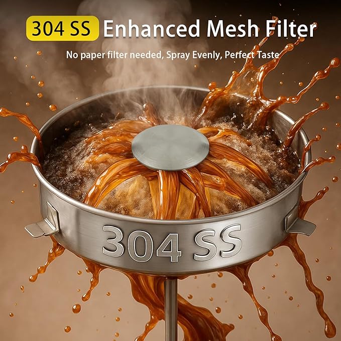 20L Coffee Urn Stainless Steel Double-Wall, 100-Cup Commercial Coffee Maker with Keep-Warm Function, Coffee Pot for Events, Offices, Parties, and Catering