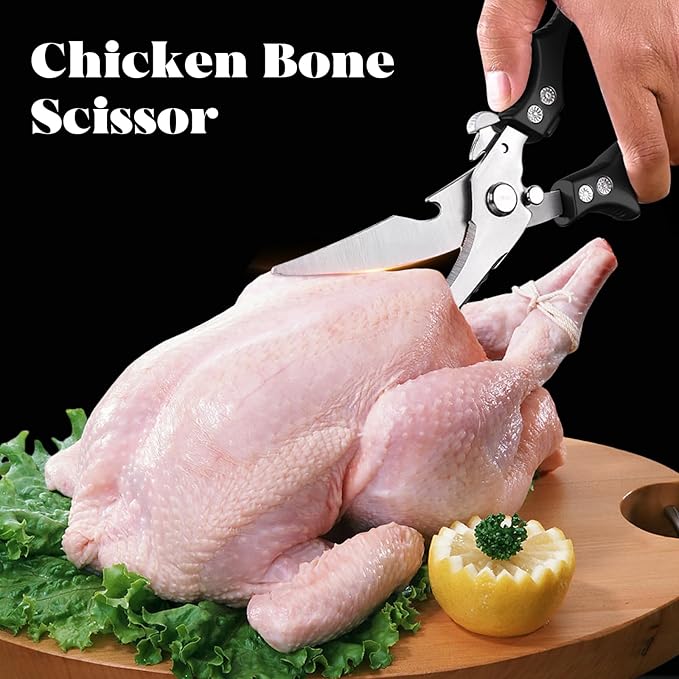 SiXing Kitchen Shears – Heavy Duty & Dishwasher Safe-Professional Stainless Steel Scissors for Meat, Poultry, Herbs. Sharp, Rust-Proof with Comfort Grip. Multi-Use Cooking Tool for Chefs & Home.