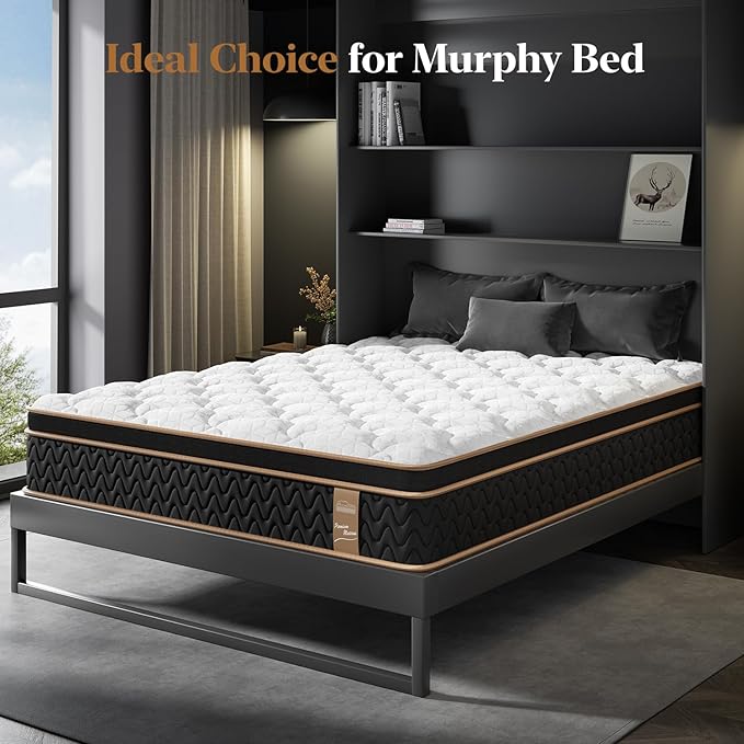 Queen Mattress 14 Inch, Cooling Hybrid Bed in a Box, Individual Pocket Springs, Motion Isolation, Targeted Hip/Shoulder/Lumbar Support, Fiberglass-Free, Ergonomic Zones, 365-Night Trial, CertiPUR-US