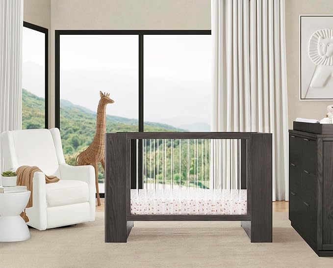 Delta Children Aerin 4-in-1 Convertible Crib - Greenguard Gold Certified, Rustic Grey