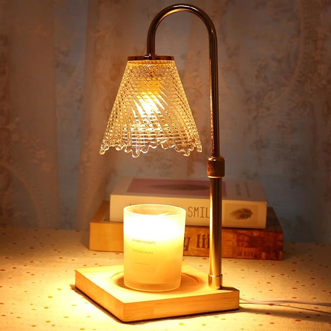 Adjustable Candle Warmer Lamp with Timer: Birthday Gifts for Women New Home Decor - Wax Melt Warmer Gifts for Women for Jar Candles (Amber)