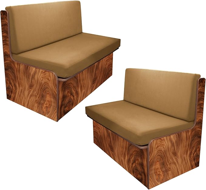 Rv Dinette Cushion Covers, Stretchable Camper Cushion Slipcover, Replacement for RV Couch, 2 Backrest & 2 Bench Covers (Camel)
