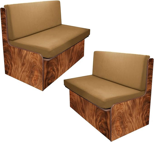 Rv Dinette Cushion Covers, Stretchable Camper Cushion Slipcover, Replacement for RV Couch, 2 Backrest & 2 Bench Covers (Camel)