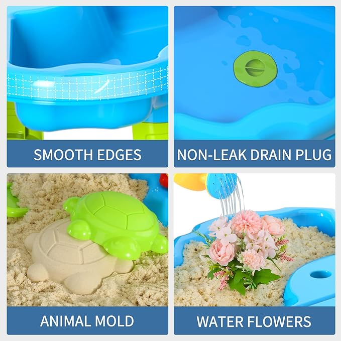 3 in 1 Water Table for Toddlers 3-5 Years Kids Ages 4-8, Kids Summer Activity Sensory Play Outdoor Beach Backyard Sand Water Table Toys for Toddlers, Birthday Gift Toys for Boys Girls