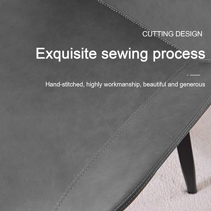 Dining Chairs, Modern PU Leather Dining Room Chair with Sturdy Metal Legs, Upholstered Seat Dinner Chairs Accent Side Chairs for Indoor Kitchen Living Room (Grey, Set of 6)