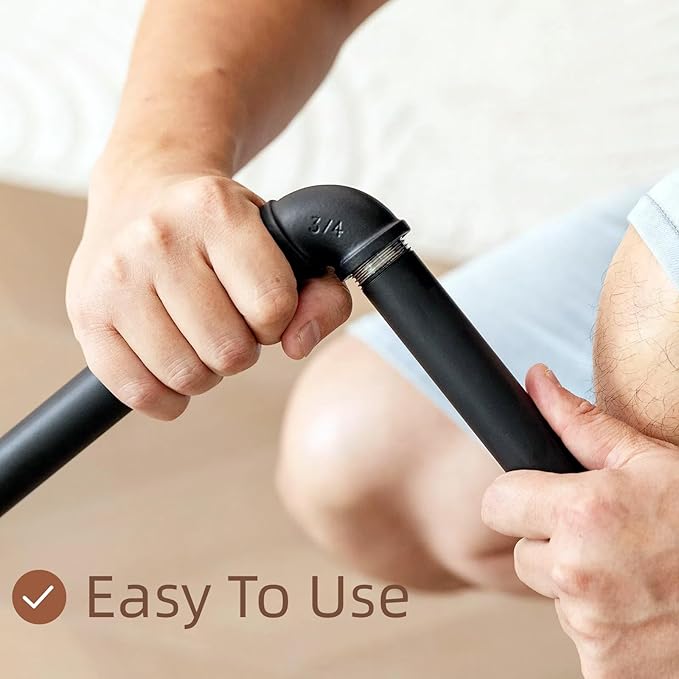 Industrial Pipe Clothing Rack, Hanging Garment Rack, Wall Mounted Pipe Clothes Rack with Four Hanging Rods, Heavy Duty Garment Rack, Industrial Steampunk Closet Organizer Hall Tree (Metal Pipes-Black)