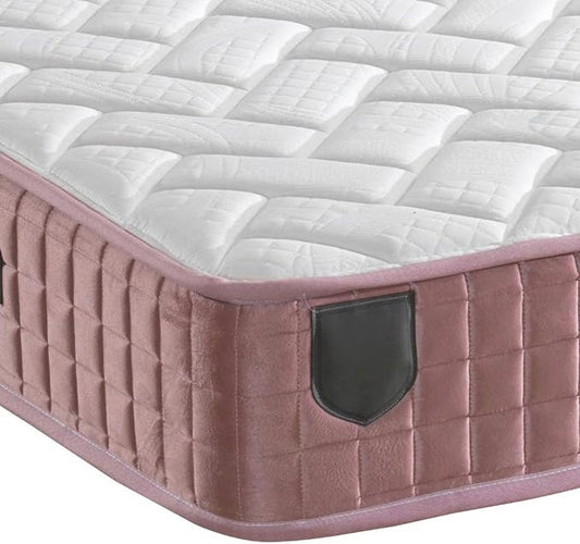 Sweet Home Stores Level Pink 9" Full Hybrid Mattress – Medium Firm Feel, Pocket Coil Support, CertiPUR-US® Certified, Fiberglass-Free, Modern Pink Cover, Made in USA, Bed in a Box
