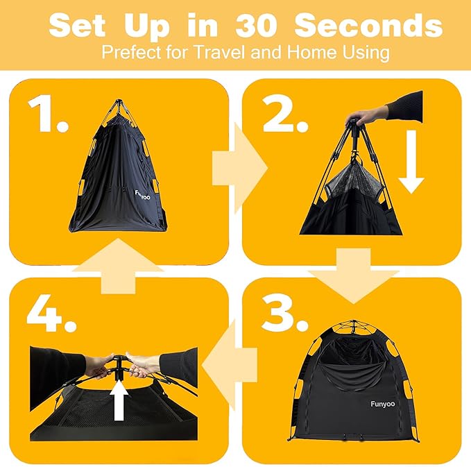 Blackout Tent for Babbies and Toddlers, One Click Setup Baby Travel Crib Tent, Blackout Cover for Mini Crib and Pack N Play