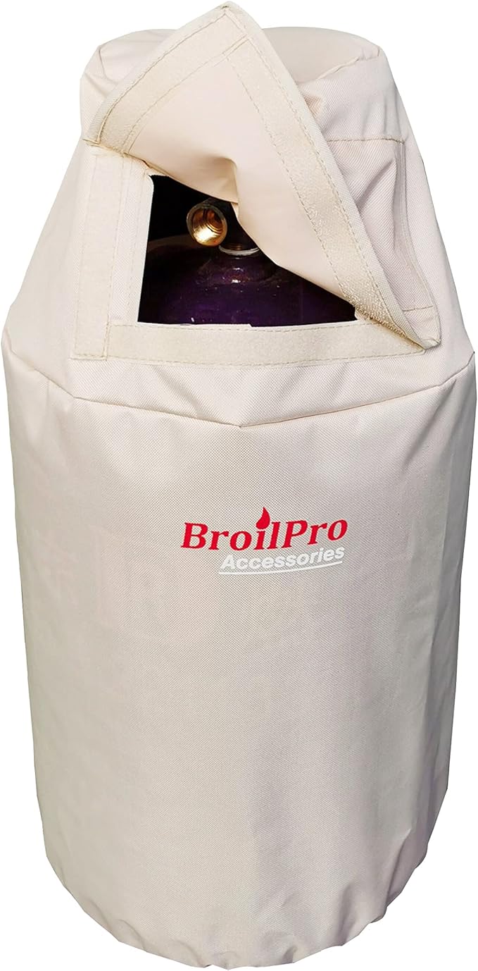 Propane Tank Cover Fits 30-Pound Steel Propane Cylinder Cover for RV Trailer, Beige