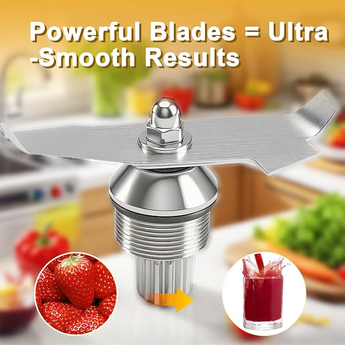 Advance Blade Assembly with Enhanced 420 Stainless Steel Blades Compatible with Vitamix Quiet One Series Barboss Blender Station Drink Machine Replace#: 015990 15990