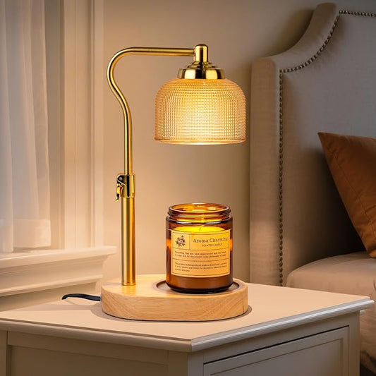 TantaScent Electric Candle Warmer Lamp in Vintage Birdcage Design with Timer – Scented Jar Candle Melter for Home Decor, Housewarming, Birthday, and Christmas (Includes 2 Bulbs) (Golden Round)
