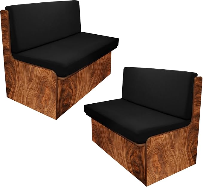 Rv Dinette Cushion Covers,Printing Stretchable Camper Cushion Cover,RV Cushion Slipcover,Rv Couch Cover Replacement for RV Camper Car Bench,2 Backrest Covers and 2 Bench Covers (Black)