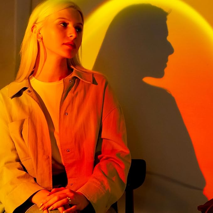 Sunset Lamp Projector,360 Degree Rotation Sunset Lights for Bedroom, Led Lamp with USB Port for Home Decor, Sunset Lamps for Room Decor,Photography,Tiktok Live