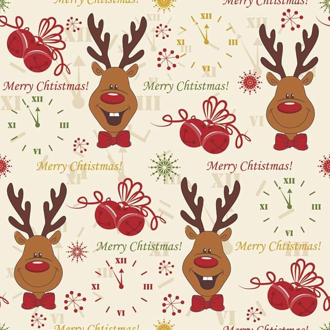 Christmas Comforter Set King Size for Boys Girls, Cartoon Merry Christmas Reindeer Print Bedding Set, Christmas Decorations Cute Beige Xmas Bed Set with 1 Comforter and 2 Pillowcases