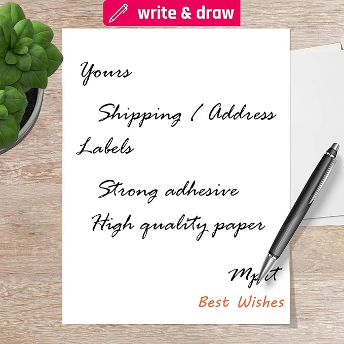 Printable White Sticker Labels, 500 Sheets 8.5" x 11" Full Sheet Label Stickers Paper for Laser & Inkjet Printer - Matte, 500 Labels