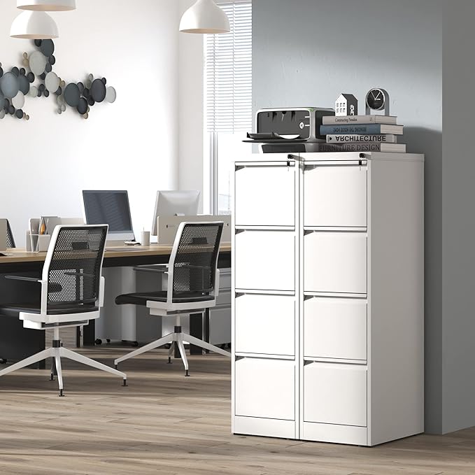 4 Drawer File Cabinet,Metal Filing Cabinets for Home Office,Vertical File Cabinet with Lock,Heavy Duty Metal Storage Cabinet for A4/Letter/Legal Size Files,Assembly Required