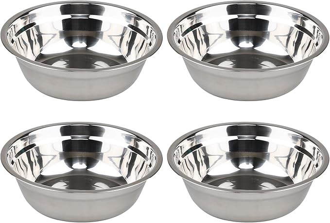 4-Pack Stainless Steel Mixing Bowls, Metal Nesting Bowls, 9.33 Inches